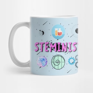 Steminist Women's Science Technology Engineering Maths STEM Stemanist Black Background Mug